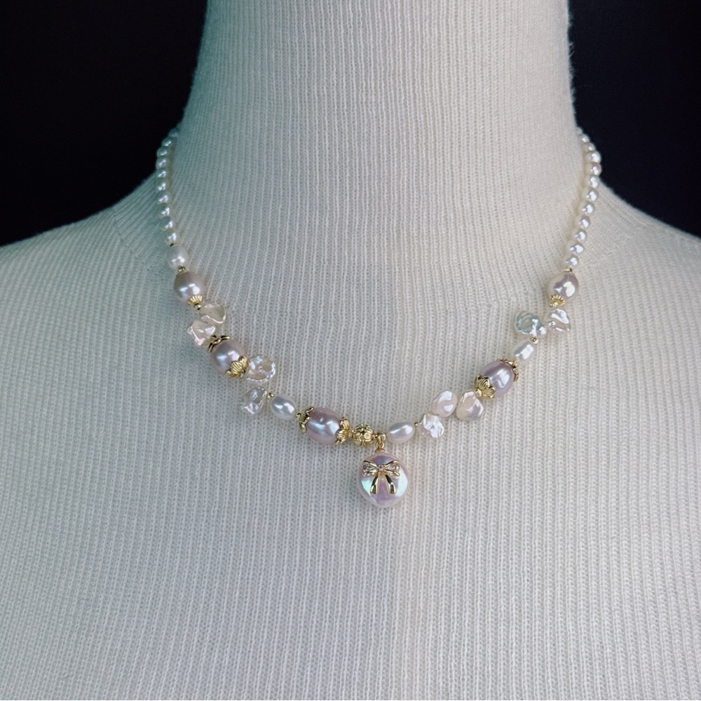 X515 Handmade Freshwater Baroque Pearl Necklace - Picture 8 of 8